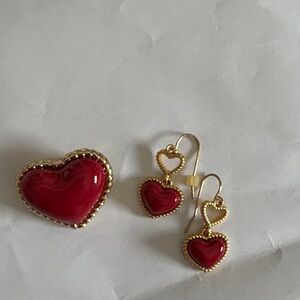 Talbots Red Heart Earrings